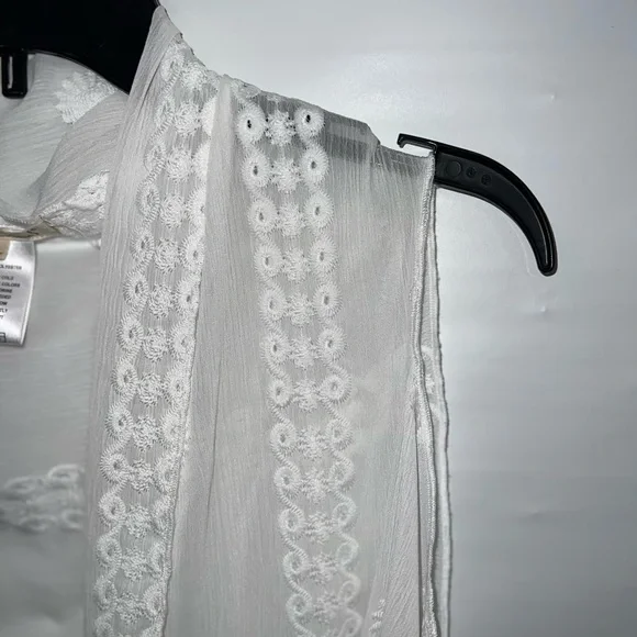 Indigo Soul Cardigan Women’s Large White Sleeveless 100% Polyester Open Front - Picture 6 of 13